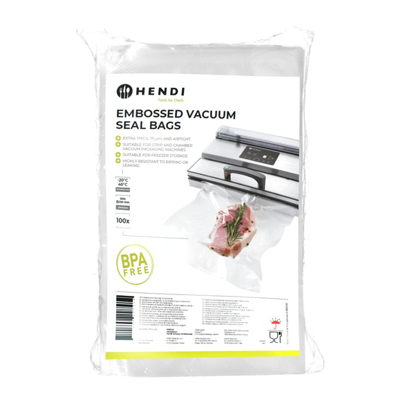 Hendi Geprägte Vakuumversiegelungsbeutel, 100 Stk., 150x250mm Hendi Geprägte Vakuumversiegelungsbeutel, 100 Stk., 150x250mm
