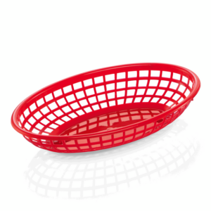 Essentials Tischkorb Set, 23 x 14,5 x 4,5 cm, Set á 12 Stück, rot, Polypropylen