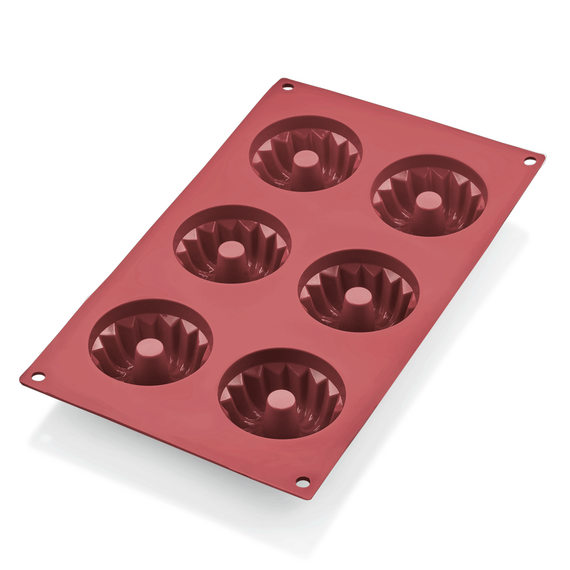 Was Germany Gugelhupf BAKEFLEX, 6 Formen, Ø 6,5 cm, rot, Silikon Was Germany Gugelhupf BAKEFLEX, 6 Formen, Ø 6,5 cm, rot, Silikon