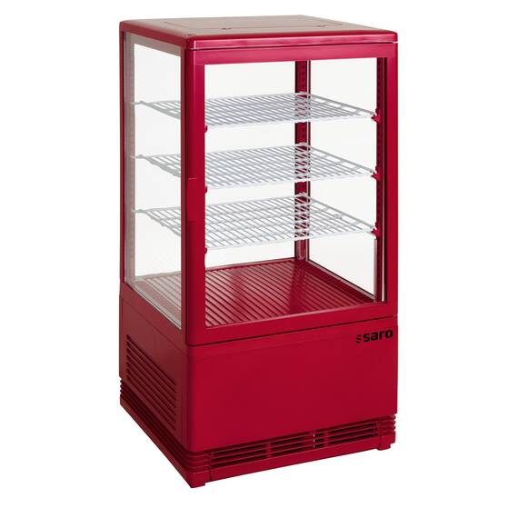 SARO Mini-Umluftkühlvitrine SC 70 rot SARO Mini-Umluftkühlvitrine SC 70 rot