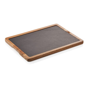 Was Germany Servierbrett SLATE & SERVE, 33 x 23 x 1,5 cm, Akazienholz, Schiefer