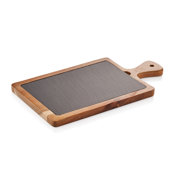 Was Germany Servierbrett SLATE & SERVE, 34 x 18 x 1,5 cm, Akazienholz, Schiefer Was Germany Servierbrett SLATE & SERVE, 34 x 18 x 1,5 cm, Akazienholz, Schiefer