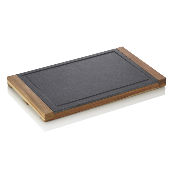 Was Germany Servierbrett SLATE & SERVE, 35 x 20 x 2,5 cm, Akazienholz, Naturschiefer Was Germany Servierbrett SLATE & SERVE, 35 x 20 x 2,5 cm, Akazienholz, Naturschiefer