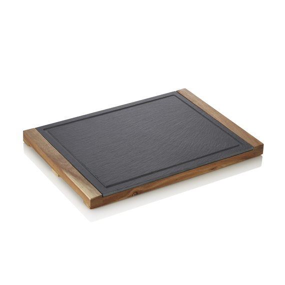 Was Germany Servierbrett SLATE & SERVE, 37 x 26 x 2,5 cm, Akazienholz, Naturschiefer Was Germany Servierbrett SLATE & SERVE, 37 x 26 x 2,5 cm, Akazienholz, Naturschiefer