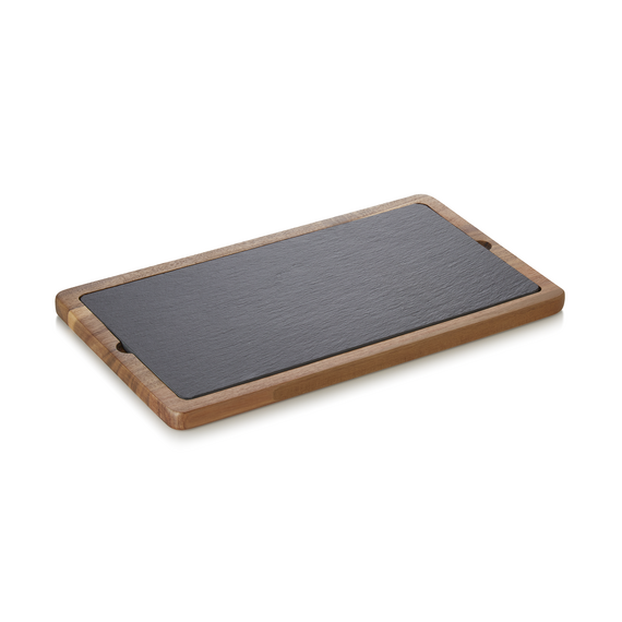 Was Germany Servierbrett SLATE & SERVE, 35 x 20 x 1,5 cm, Akazienholz, Naturschiefer Was Germany Servierbrett SLATE & SERVE, 35 x 20 x 1,5 cm, Akazienholz, Naturschiefer