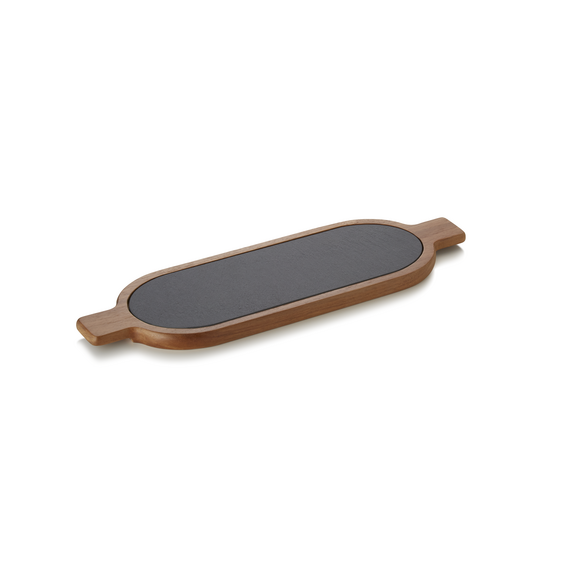 Was Germany Servierbrett SLATE & SERVE, 40 x 12 x 1,5 cm, Akazienholz, Naturschiefer Was Germany Servierbrett SLATE & SERVE, 40 x 12 x 1,5 cm, Akazienholz, Naturschiefer