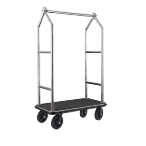 Was Germany Gepäckwagen VOYAGER, 112 x 65 x 190 cm, gebürstet, schwarzer Teppich, Chromnickelstahl 18/8