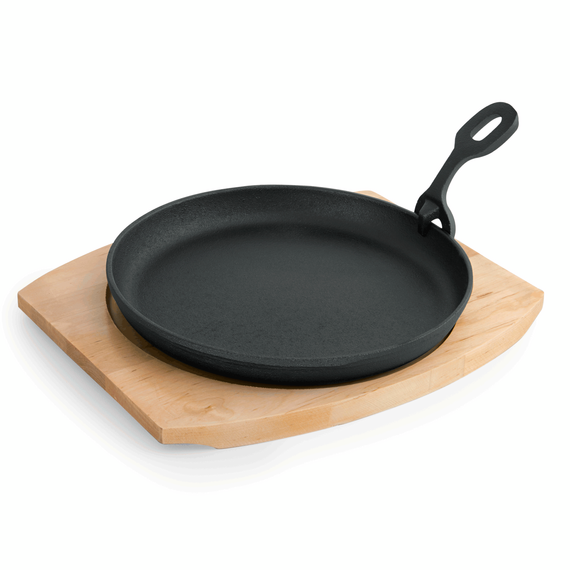 Was Germany Servierpfanne IRON DINING, mit Holzuntersetzer, Ø 22 cm, Höhe 2,5 cm, Gusseisen, Holz Was Germany Servierpfanne IRON DINING, mit Holzuntersetzer, Ø 22 cm, Höhe 2,5 cm, Gusseisen, Holz