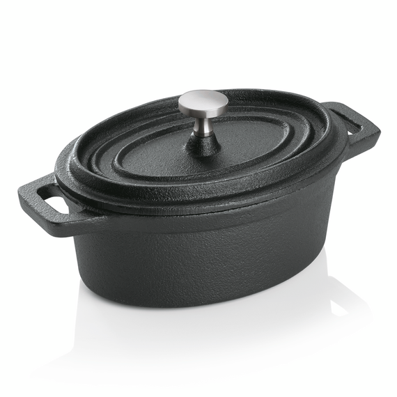 Was Germany Cocotte, 12,5 x 9,5 x 6,5 cm, schwarz, Gusseisen, Edelstahl Was Germany Cocotte, 12,5 x 9,5 x 6,5 cm, schwarz, Gusseisen, Edelstahl