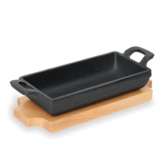 Was Germany Mini Servierpfanne IRON DINING, mit Holzuntersetzer, 18 x 9,5 x 3 cm, Gusseisen, Holz Was Germany Mini Servierpfanne IRON DINING, mit Holzuntersetzer, 18 x 9,5 x 3 cm, Gusseisen, Holz