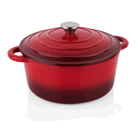 Was Germany Topf, Ø 22 cm, Höhe 9,5 cm, rot, Gusseisen, Edelstahl, emailliert Was Germany Topf, Ø 22 cm, Höhe 9,5 cm, rot, Gusseisen, Edelstahl, emailliert