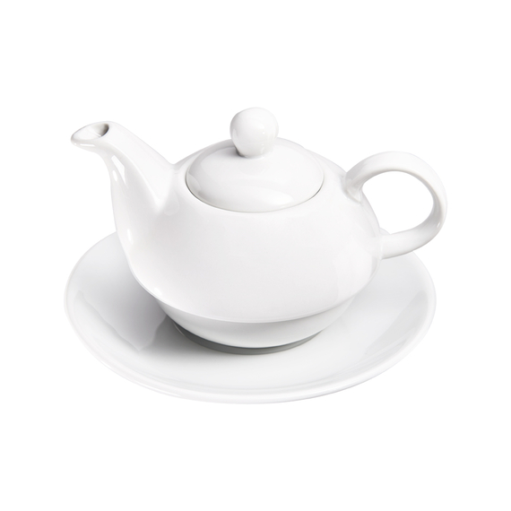 Stalgast, Tea for one-Set, 3-tlg.; Teekanne mit Tasse und Untertasse, reinweißes Hotelporzellan, Serie Isabell, 350 ml 4 Stalgast, Tea for one-Set, 3-tlg.; Teekanne mit Tasse und Untertasse, reinweißes Hotelporzellan, Serie Isabell, 350 ml