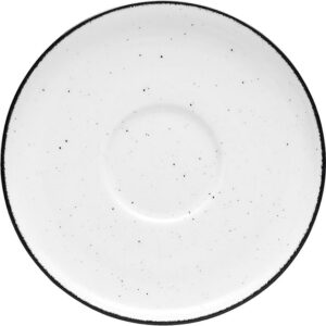Untertasse, Serie Ankara, weiß, schwarz gesprenkelt, Ø 150 mm, 6 Stück