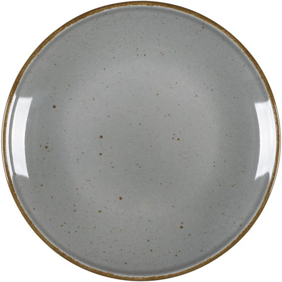 Teller flach, Serie Hotel, grau, braun gesprenkelt, Ø 210 mm, 12 Stück Teller flach, Serie Hotel, grau, braun gesprenkelt, Ø 210 mm, 12 Stück