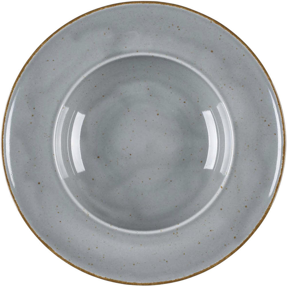 Pastateller, Serie Kaszub, grau, braun gesprenkelt, Ø 240 mm, 6 Stück 1 Pastateller, Serie Kaszub, grau, braun gesprenkelt, Ø 240 mm, 6 Stück