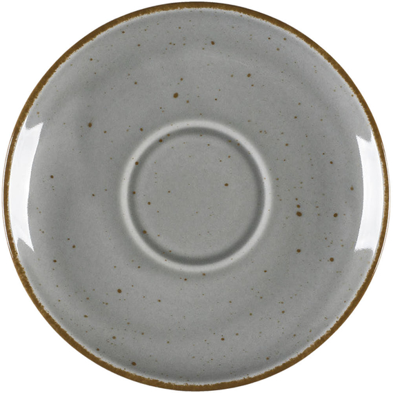 Untertasse, Serie Aida, grau, braun gesprenkelt, Ø 145 mm, 12 Stück Untertasse, Serie Aida, grau, braun gesprenkelt, Ø 145 mm, 12 Stück