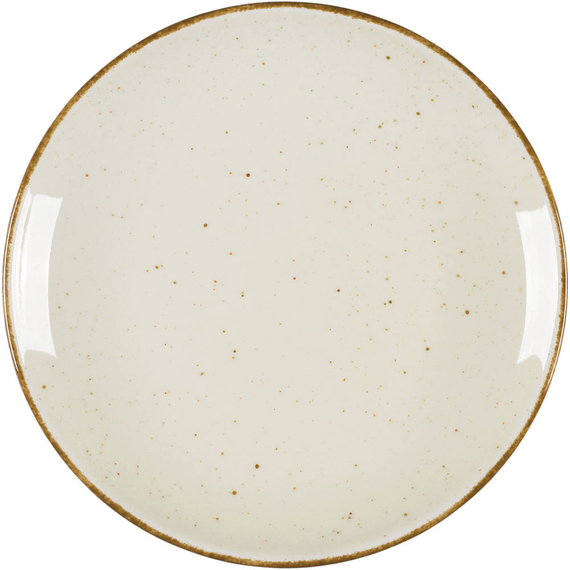 Teller flach, Serie Hotel, cremefarben, braun gesprenkelt, Ø 210 mm, 12 Stück Teller flach, Serie Hotel, cremefarben, braun gesprenkelt, Ø 210 mm, 12 Stück