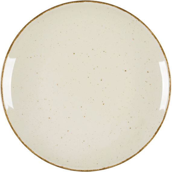 Teller flach, Serie Hotel, cremefarben, braun gesprenkelt, Ø 280 mm, 12 Stück Teller flach, Serie Hotel, cremefarben, braun gesprenkelt, Ø 280 mm, 12 Stück