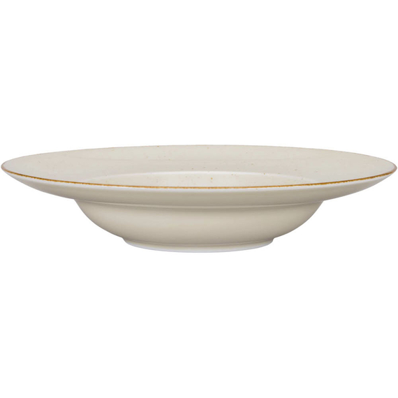 Pastateller, Serie Kaszub, cremefarben, braun gesprenkelt, Ø 240 mm, 6 Stück Pastateller, Serie Kaszub, cremefarben, braun gesprenkelt, Ø 240 mm, 6 Stück