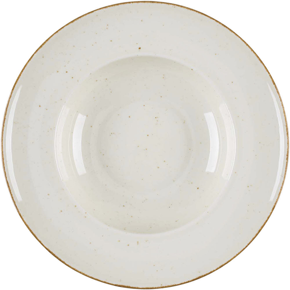Pastateller, Serie Kaszub, cremefarben, braun gesprenkelt, Ø 240 mm, 6 Stück 1 Pastateller, Serie Kaszub, cremefarben, braun gesprenkelt, Ø 240 mm, 6 Stück