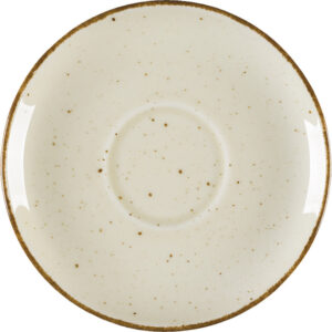 Untertasse, Serie Aida, cremefarben, braun gesprenkelt, Ø 145 mm, 12 Stück