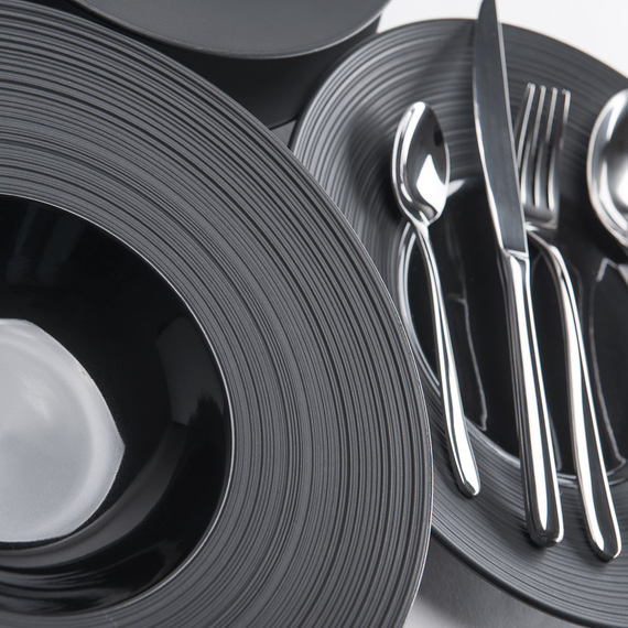 Porzellan Suppenteller aus der Serie Gourmet Kontrast, schwarz, Ø 265 mm 2 Porzellan Suppenteller aus der Serie Gourmet Kontrast, schwarz, Ø 265 mm
