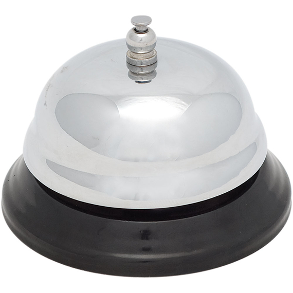 Rezeptionsklingel, verchromt, Ø 85 mm, Höhe 60 mm Rezeptionsklingel, verchromt, Ø 85 mm, Höhe 60 mm
