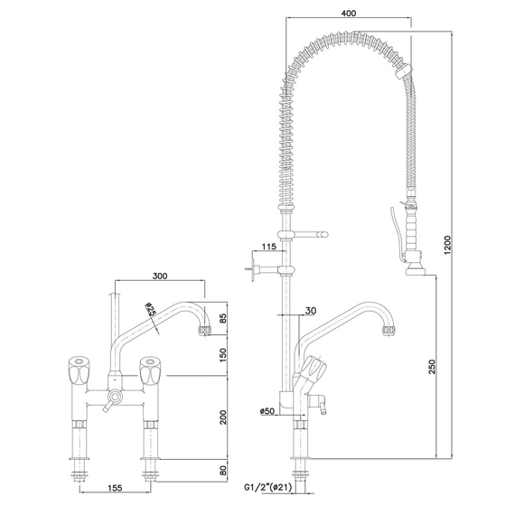 Bartscher Zweigriffmischer 40L-1802B 4 Bartscher Zweigriffmischer 40L-1802B