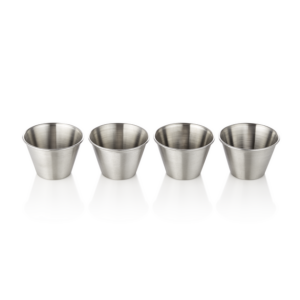 Was Germany Dipschale Set, 80 ml, Ø 7 cm, Set á 4 Stück, Chromnickelstahl