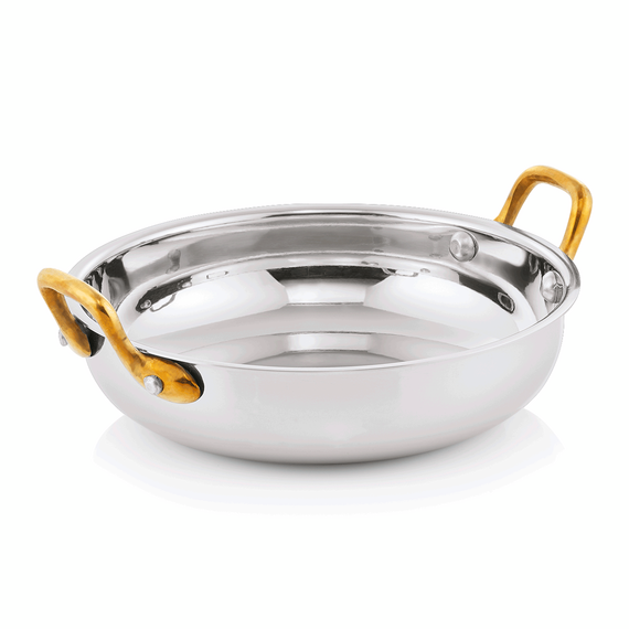 Was Germany Servierpfanne, 0,9 ltr., Ø 18 cm, Messing, Chromnickelstahl Was Germany Servierpfanne, 0,9 ltr., Ø 18 cm, Messing, Chromnickelstahl