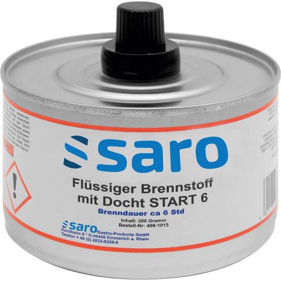 SARO Flüssiger Brennstoff m. Docht START 6, VPE 24Dosen SARO Flüssiger Brennstoff m. Docht START 6, VPE 24Dosen