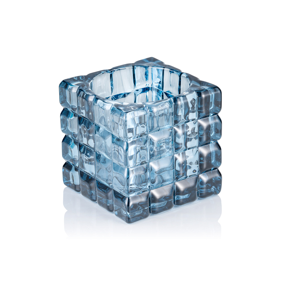 Yuyu Cube Steel Blue, 9 x 9 x 9 cm, Glas Yuyu Cube Steel Blue, 9 x 9 x 9 cm, Glas