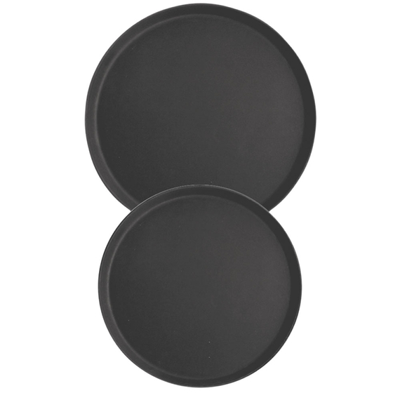 Tablett rund, mit rutschhemmender Oberfläche, schwarz, Ø 35,5 cm, Höhe 2,5 cm Tablett rund, mit rutschhemmender Oberfläche, schwarz, Ø 35,5 cm, Höhe 2,5 cm