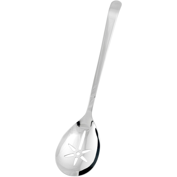 Servierlöffel perforiert, hochglanzpoliert, aus einem Stück gefertigt, Stiellänge 31 cm Servierlöffel perforiert, hochglanzpoliert, aus einem Stück gefertigt, Stiellänge 31 cm