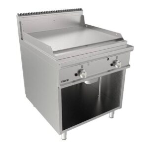 SARO Gasgriddleplatte 800mm breit Standgerät gerillt LQ