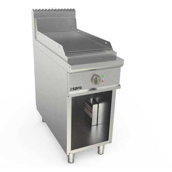 SARO Elektrogriddleplatte 400mm breit Stand gerillt LQ SARO Elektrogriddleplatte 400mm breit Stand gerillt LQ