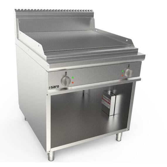 SARO Elektrogriddleplatte 800mm breit Stand gerillt LQ SARO Elektrogriddleplatte 800mm breit Stand gerillt LQ