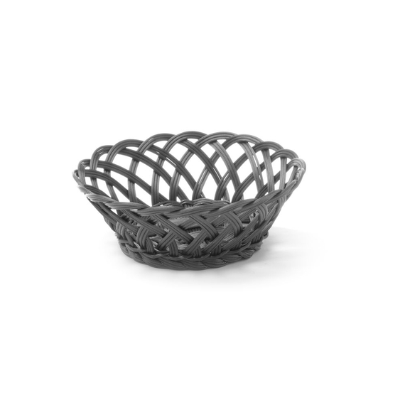 Hendi Körbe mit gewebtem Rand, rund, Schwarz, 200x200x(H)65mm Hendi Körbe mit gewebtem Rand, rund, Schwarz, 200x200x(H)65mm