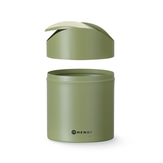 Hendi Tischabfalleimer mit Schwingdeckel, 1,2L, Grün, ⌀120x(H)165mm 4 Hendi Tischabfalleimer mit Schwingdeckel, 1,2L, Grün, ⌀120x(H)165mm