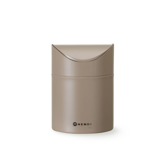 Hendi Tischabfalleimer mit Schwingdeckel, 1,2L, Beige, ⌀120x(H)165mm Hendi Tischabfalleimer mit Schwingdeckel, 1,2L, Beige, ⌀120x(H)165mm
