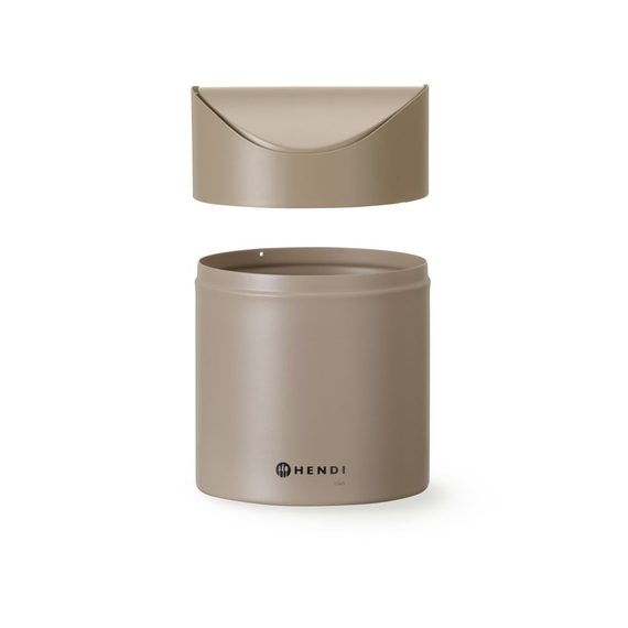 Hendi Tischabfalleimer mit Schwingdeckel, 1,2L, Beige, ⌀120x(H)165mm 3 Hendi Tischabfalleimer mit Schwingdeckel, 1,2L, Beige, ⌀120x(H)165mm