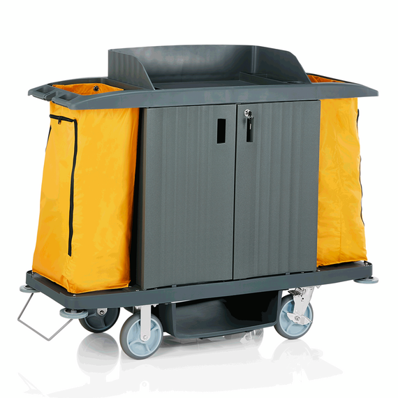 Essentials Zimmerservicewagen, 155 x 55 x 130 cm, gelb, Kunststoff, PVC, Polyesterfaserstoff Essentials Zimmerservicewagen, 155 x 55 x 130 cm, gelb, Kunststoff, PVC, Polyesterfaserstoff