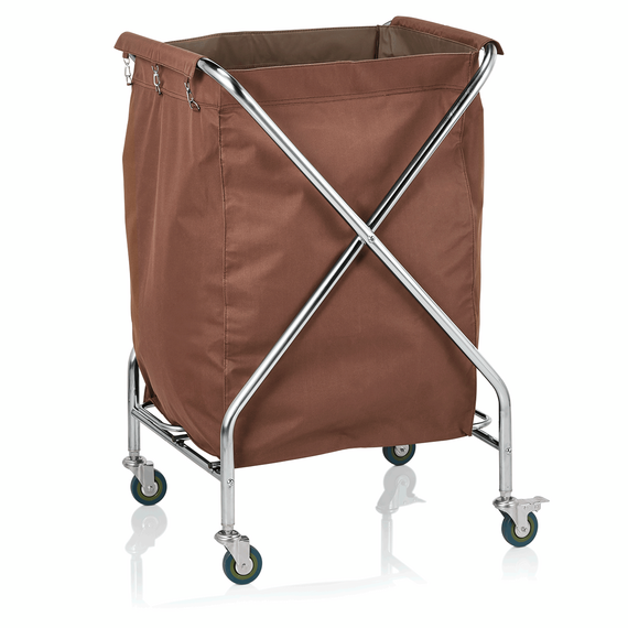 Was Germany Wäschewagen, 60 x 60 x 100 cm, braun, Chromnickelstahl, Polyesterfaserstoff Was Germany Wäschewagen, 60 x 60 x 100 cm, braun, Chromnickelstahl, Polyesterfaserstoff