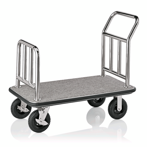 Was Germany Gepäckwagen, 113 x 60 x 98 cm, silberfarben, Edelstahl Was Germany Gepäckwagen, 113 x 60 x 98 cm, silberfarben, Edelstahl