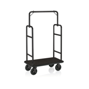 Was Germany Gepäckwagen TRANSIT, 112 x 60 x 185 cm, schwarz, schwarzer Teppich, Edelstahl