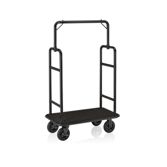 Was Germany Gepäckwagen TRANSIT, 112 x 60 x 185 cm, schwarz, schwarzer Teppich, Edelstahl Was Germany Gepäckwagen TRANSIT, 112 x 60 x 185 cm, schwarz, schwarzer Teppich, Edelstahl