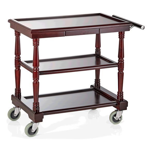 Was Germany Servierwagen, 90 x 50 x 79, furniert und lackiert, Birkenholz, MDF, Chromnickelstahl Was Germany Servierwagen, 90 x 50 x 79, furniert und lackiert, Birkenholz, MDF, Chromnickelstahl