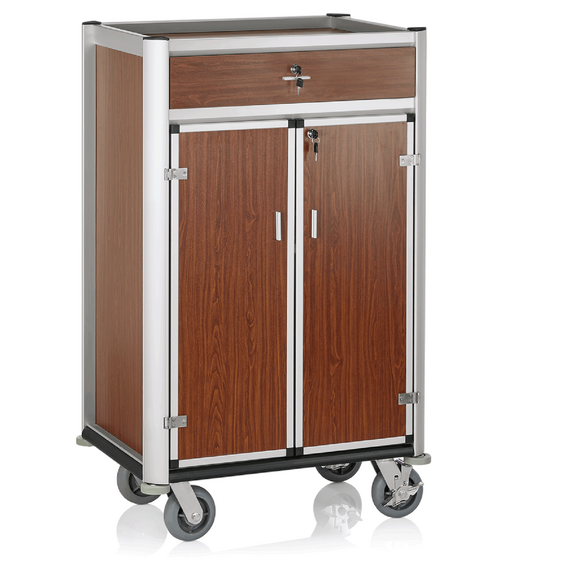 Was Germany Minibar Servicetrolley, 85 x 60 x 135 cm, helle Kanten,Holzoptik, Aluminium, MDF Was Germany Minibar Servicetrolley, 85 x 60 x 135 cm, helle Kanten,Holzoptik, Aluminium, MDF