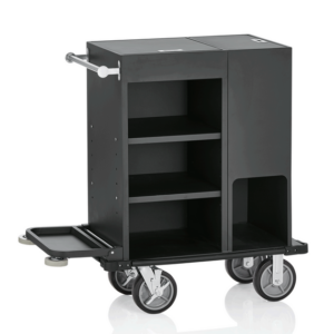 Was Germany Zimmerservicewagen, 93 x 50 x 117 cm, schwarz, pulverbeschichtet, Aluminium
