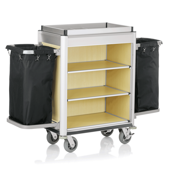 Was Germany Zimmerservicewagen ISABELLA, 155 x 55 x 116 cm, helle Kanten, helle Holzoptik, Aluminium, MDF, Polyesterfaserstoff Was Germany Zimmerservicewagen ISABELLA, 155 x 55 x 116 cm, helle Kanten, helle Holzoptik, Aluminium, MDF, Polyesterfaserstoff